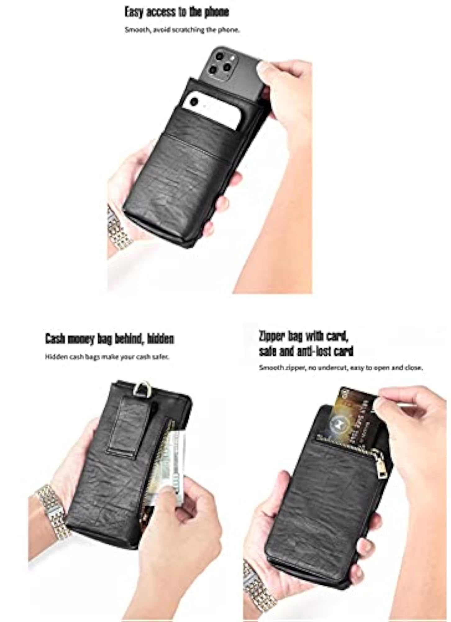 Large Capacity Phone Leather Belt Pouch Waist Bag
