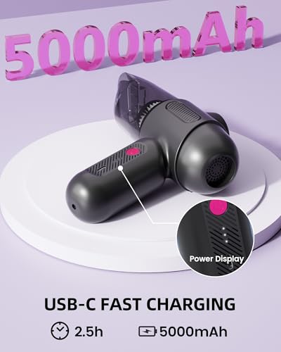 Car Vacuum V6 Pro, Cordless Handheld Vacuum with 8000Pa Suction, Portable Vacuum for Car, 4 in 1 Mini Vacuum Cleaner Air Duster for Car, Office, Home