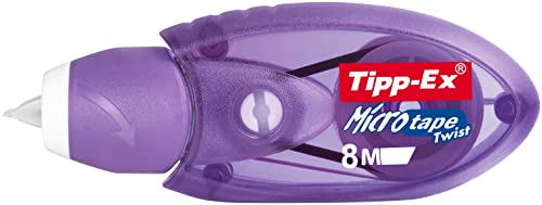 Tipp-Ex Korrekturroller Micro Tape Twist mit Schutzkappe, in 3 Farben (nicht wählbar), 8m x 5 mm, 3er Pack, Ideal für die Schule