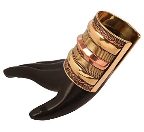 Touchstone New Indian Bollywood Handcrafted Braided Pattern Dramatic Look Slip In Easy To Wear 3 Inches Designer Jewelry Cuff Bracelet In Gold Copper Tones For Women. #TOP1