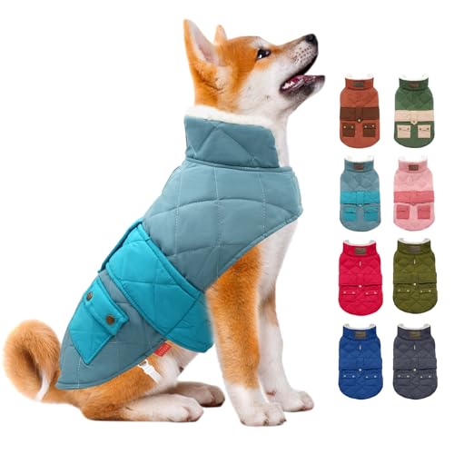 Kyeese Dog Coats Warm Windproof Waterproof Dog Jacket Padded Sherpa With Leash Hole For Small Winter Dogs Turtleneck Cold Weather Coats cover