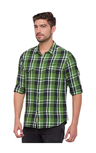 Image of Spykar Men's Checked Slim Fit Shirt