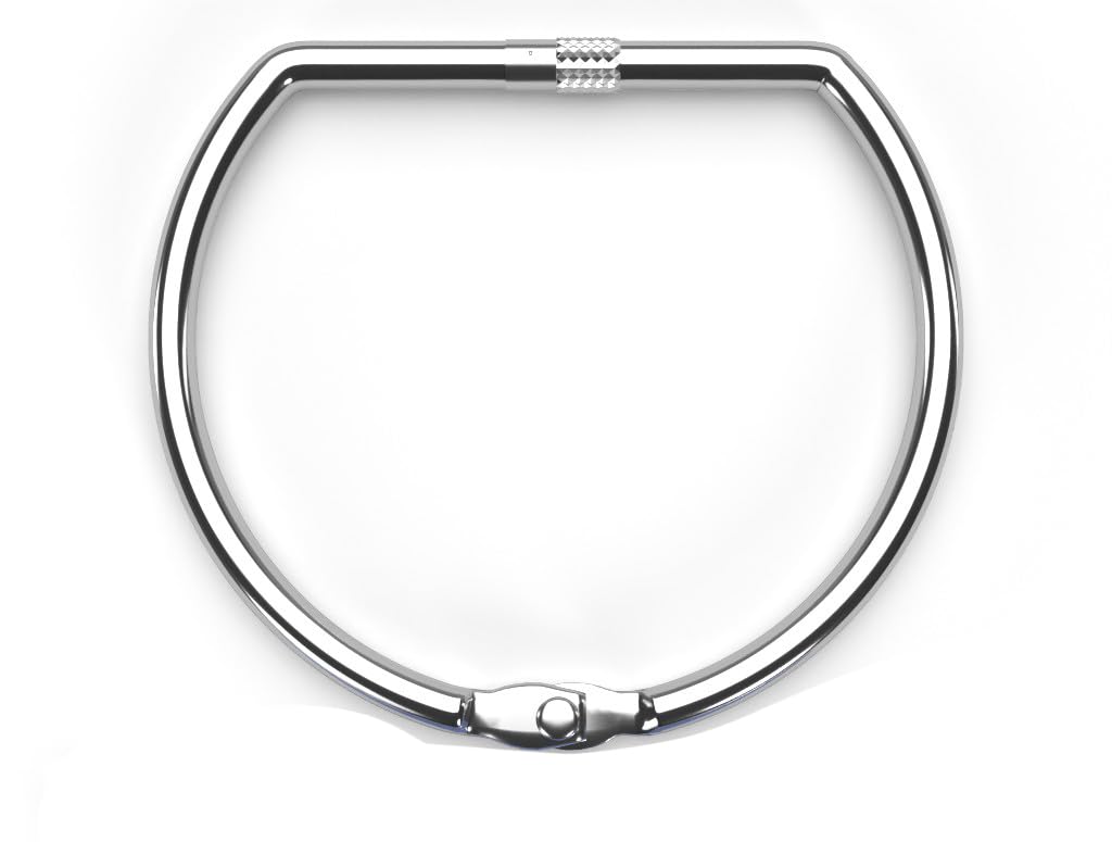 Harts Silver Heavy Duty Steel Jailer's Key Ring, Hinged D-Shape Design With Screw Down Closure (76Mm)