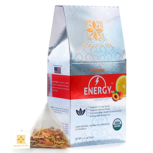 Secrets Of Tea- Energy Tea For Positive Energy Levels, Stress Relief, And Focus Support, Energy Drink Alternative, Natural Caffeine From Black Tea, Astragalus + Nettle Tea, 40 Cups #TOP26