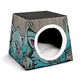Taille : 35x35x30cm, la maison d'intérieur pour animaux de compagnie convient aux chatons, chiots, petits chiens et petits animaux de compagnie.