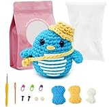 LetCart Ganchillo Para Principiantes, Kit Ganchillo, Amigurumi Kit de Crochet de Animales para Principiantes con Instrucciones Paso a Paso, DIY Manualidades Set Adultos (Pingüino)