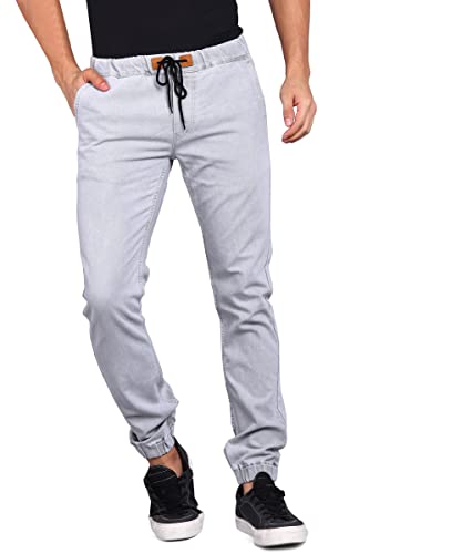 Urbano Fashion Men’s Slim Fit Mid Rise Jeans (Hpsjogger-Wgrey-30_White Grey Urbano Fashion Men’s Slim Fit Mid Rise Jeans (Hpsjogger-Wgrey-30_White Grey