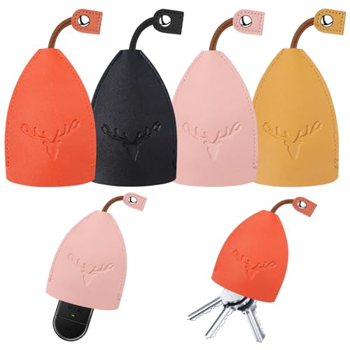 INBOLM 4 fundas para llaves de coche, funda de cuero extraíble para llaves de coche, funda extraíble para llaves de coche, fundas para llaves de coche, funda para llaves de coche para hombres y