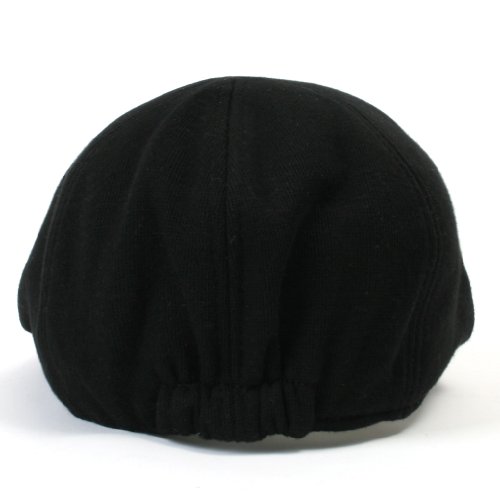 Ililily Soft Cotton Newsboy Flat Cap Pre-Curved Ivy Stretch-Fit Driver Hunting Hat (Flatcap-506-1), Black #TOP3