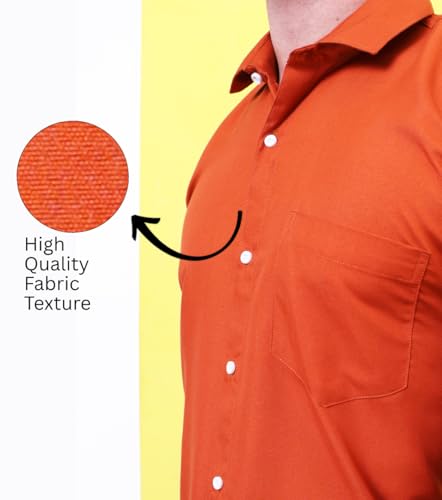 Image of CONTRARY Men's Pure Cotton Solid Stylish Casual & Formal Wear Shirt | Stylish Regular Fit Full Sleeve Comfortable Office Party Trendy Shirt - Multi Color