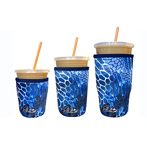 Image of 3-Pack Iced Coffee Sleeve SET OF 3 - Blue Aquatint by Jason Mathias