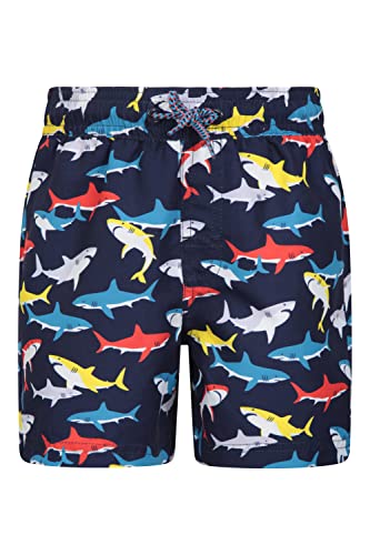 Mountain Warehouse Patterned Kids Boardshorts - Lightweight & Easy Care Swim Shorts with 2 Cargo Pockets & Adjustable Waist - Spring Summer, Swimming, Surfing Burnt Orange Kids Size 7-8 Years