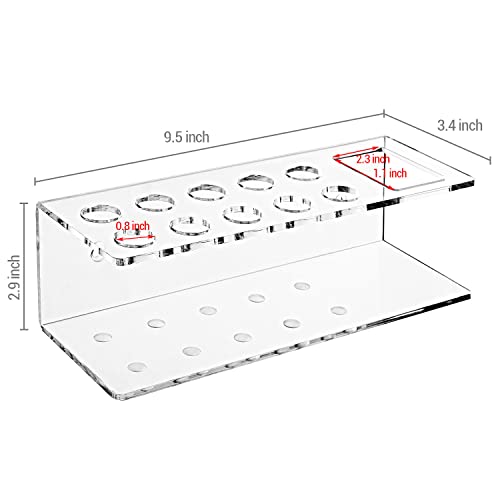 Mygift Whiteboard Supply Storage, 10-Slot Clear Acrylic Dry Erase Marker And Eraser Holder, Wall Mounted Office Accessories Organizer Storage Rack #TOP4