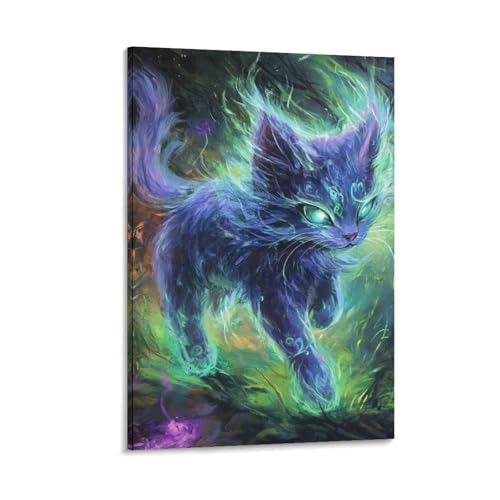 Décoration murale chat sur toile pour habiller un mur vide 30x45