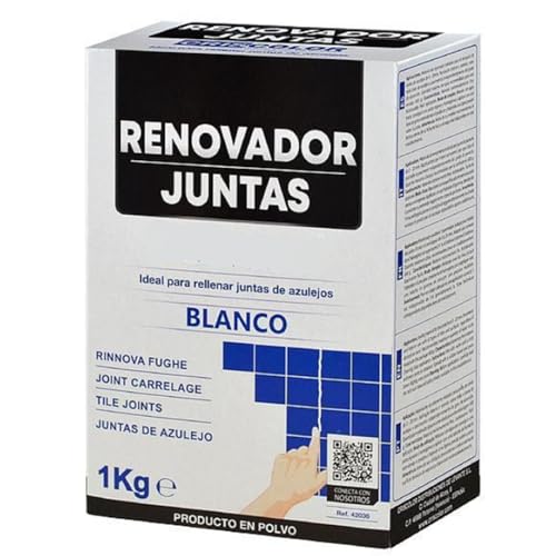 YIJIA | Renovador de juntas blanco, Pasta para reparar juntas, Producto en polvo, Alta Adherencia, Ideal para rellenar juntas de azulejos, Formato 1 Kg, Color Blanco
