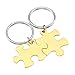 Produktbild BOPREINA Personalized Gravur 2X Edelstahl 33*22mm Zwei Puzzle Schlüsselanhänger Partner Paare Liebe Freundschaft Schlüsselbund Schlüsselring Keychain (Gold, Non-Gravur)
