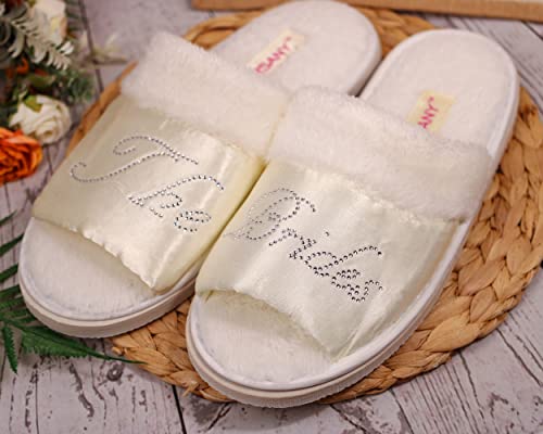 White Crystal Open Toe Spa Slippers and Tote bags wedding bride gift hen party4