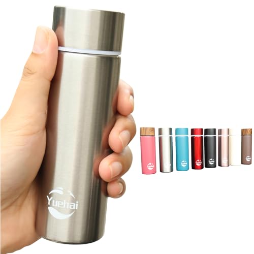 Stainless Steel Water Bottle, Mini Flask 150ML,Coffee Vacuum Small Flasks Small Capacity Portable Travel Drink Water Bottle Insulated Cup (Silvery)