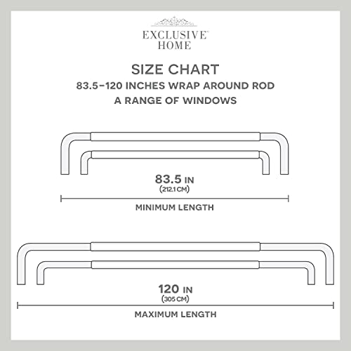 Exclusive Home Fetter Wrap Around Double Curtain Rod, Oil Rubbed Bronze, Adjustable 83.5"-120"