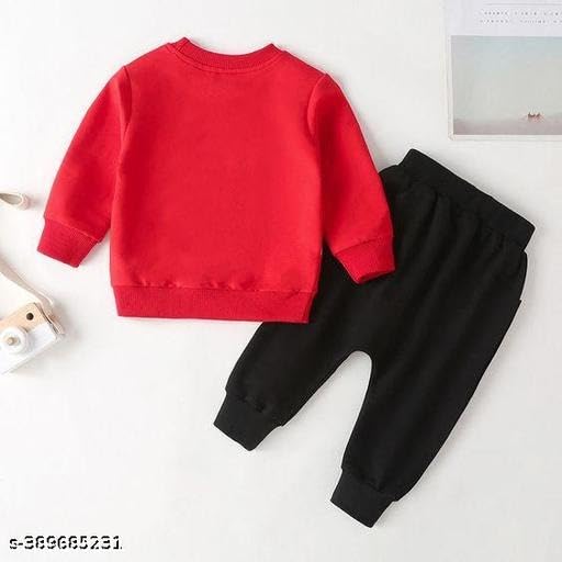 Image of Kids Boy Printed Cotton Blend Full Sleeves Top & Bottom Set