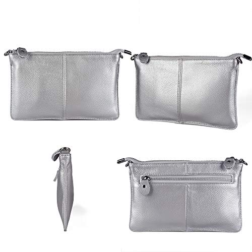 Image of befen Genuine Leather Wristlet Clutch Wallet Purses Small Crossbody Bags for Women with RFID Blocking Card Slots