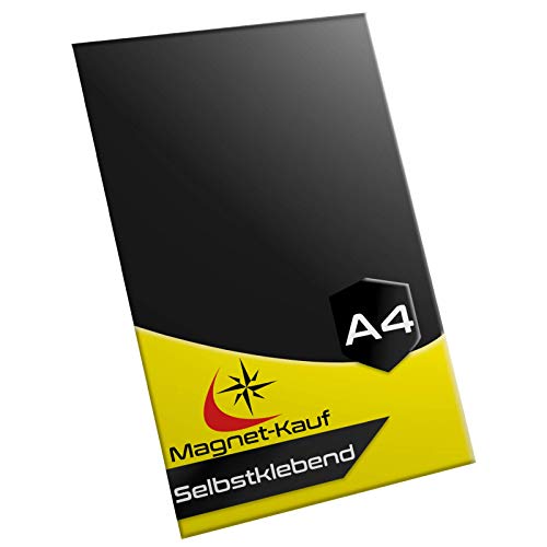 Magnetfolie DIN A4 Selbstklebend - Magnetband - Eisenfolie Magnet Eisen Folie zum Beschriften zum Schneiden Stanzen und Basteln [1 Stück] (Schwarz) Cover