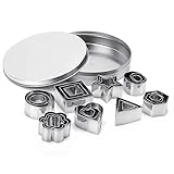 Mini Metal Cookie Cutters Set, Geometric Shapes Cookie Biscuit Cutter Set, Star Flower Hexagon Round