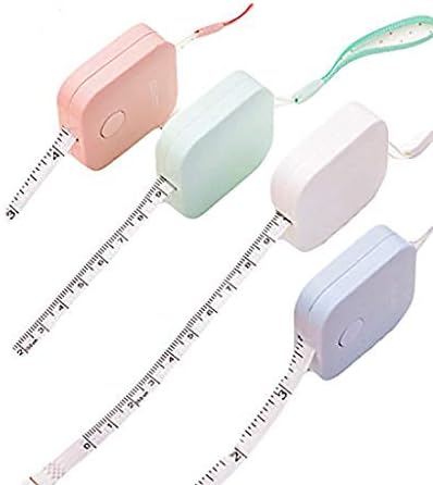 Scettar 4 Pack Soft Tape Measure, 4 Colors,60 inch,1.5m, Push Button Measuring Tape, Body Measuring Soft Tape Retractable Inch Tape for Sewing Double-Sided Tailor Cloth Ruler