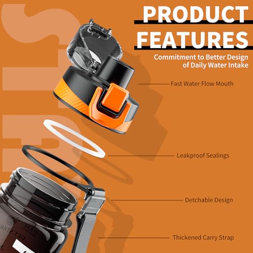 Mevoly FW-B02-1000 Water Bottle, 32 Oz Motivational Water Bottles thumb #2