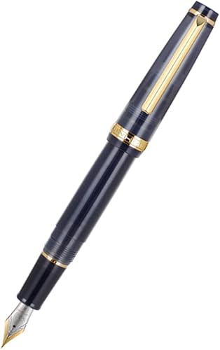 Miniatura 2 de JINHAO 82 - Pluma estilográfica de resina Iridium F con convertidor, bolígrafo de escritura con clip dorado (negro)