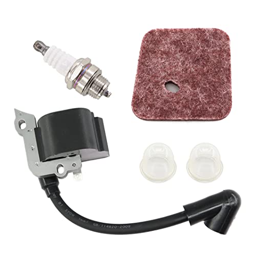 MCHNIC Kit de Bobine d'allumage Filtre à Air pour Stihl FS38 FS45 FS46 FS55 FC55 HS45 HL45 KM55 Tronçonneuse de Rechange 4140 400 1308