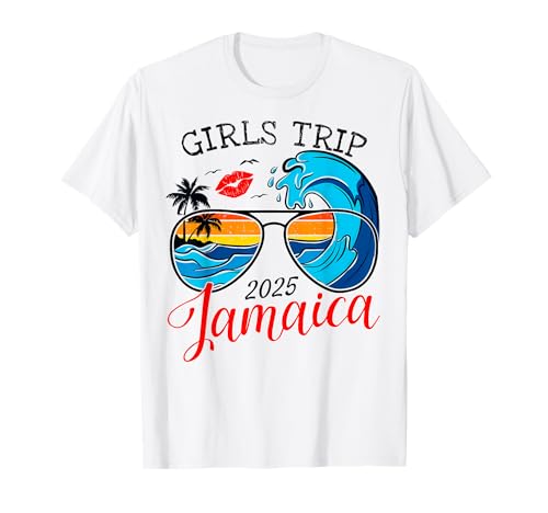 Girls Trip Jamaica 2025 Shirts Womens Weekend Birthday Squad T-Shirt