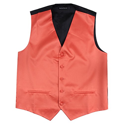 BUYYOURTIES Mens Formal Satin Solid Color Satin Tuxedo Formal Vest