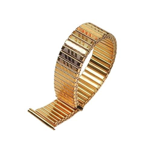 Bracelet de montre en acier inoxydable, or et argent, bracelet extensible, accessoires de montre(Gold,18mm)