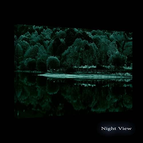 Startonight Canvas Wall Art - Colors of Forest Water Reflection, Nature Trees Lake Colorful Large Stretched Print, Modern for Bedroom or Living Room, Office Decor Unique Luminous Artwork 32" x 48" - 1