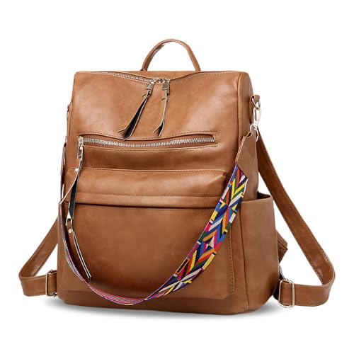 Sac à dos antivol pour femme en cuir PU souple et imperméable de grande capacité
