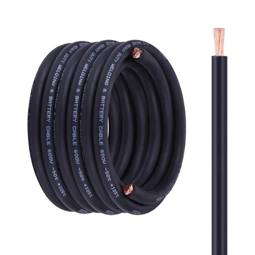 Image of 1 /0 Battery Cable, 1 /0 Wire 30FT Black for Auto Marine Solar