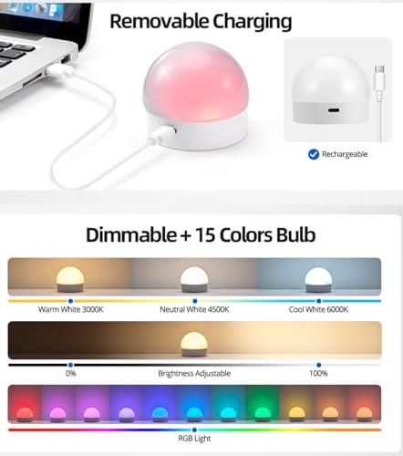 Image of Battery Operated Wall Sconce Set of 2, Gold Rechargeable Wall Lights with 10000mAh Dimmable Bulbs RGB Wireless Wall Lamps with Remote, 15 Colors for Bedroom Living Room Hallway Wall Decor