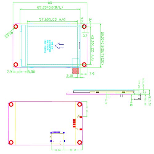 Image of Nextion 2.8 inch HMI Display Resistive Touch Screen 5V TFT LCD 320x240 for Arduino ESP32 Board (NX3224T028)
