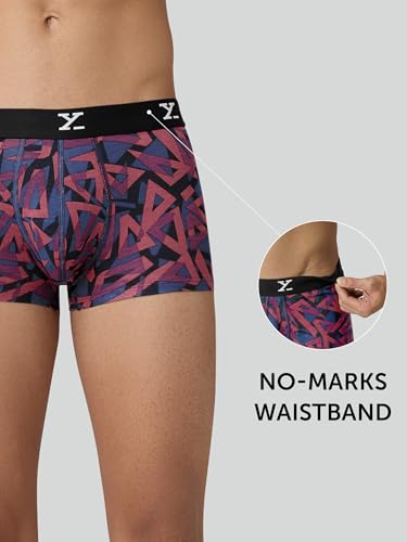 Image of XYXX Men's CloudSoft Modal Printed Trunks| Snug Fit, 4-Way Stretch & No-Marks Waistband Underwear for Man