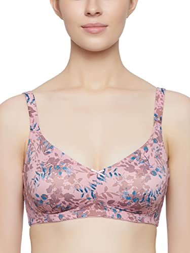 Image of Triumph Minimizer Bra for Women| Non Wired Non Padded| My Flower Series Full Coverage Lingerie Visually Reduces Bust by One Cup Size Wireless Floral Microfiber Support Bra Pack of 1