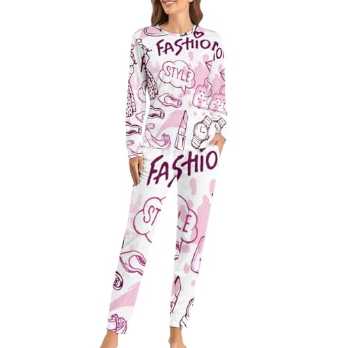 Ensemble de pyjama femme anti-frissons à manches longues et pantalon fluide