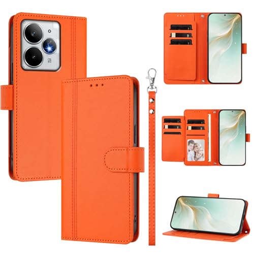 �X�}�z�P�[�X �Ή��@�� for Realme Neo7 Turbo �X�}�z�P�[�X�y�E�H���b�g�f�U�C�� �f���A���J�[�h�X���b�g �L���b�V�� �t���b�v���X�^���h �����h�~�zOrange