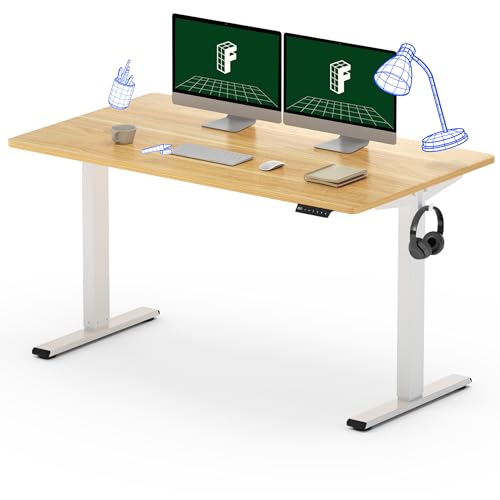 FLEXISPOT EN1 Electric Height Adjustable Desk 55 x 28 Inches Whole-Piece, Ergonomic Memory Controller Standing Desk/Workstation (White Frame + 55" Maple Top, 2 Packages) FLEXISPOT EN1 Electric Height Adjustable Desk 55 x 28 Inches Whole-Piece, Ergonomic Memory Controller Standing Desk/Workstation (White Frame + 55" Maple Top, 2 Packages)