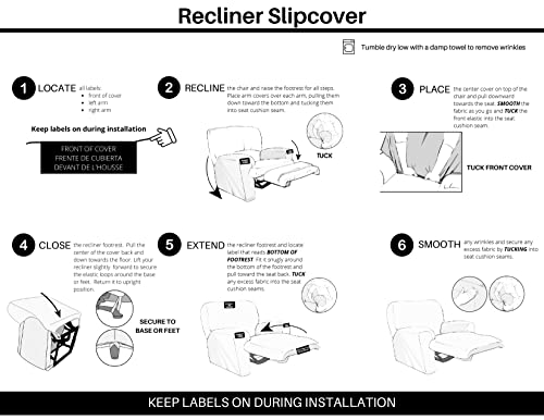 Gray Solid Recliner Sofa Covers (30"-36") Plush Stretch Couch Cover Chair Covers For Living Room Furniture Protector Pet Hair Resistant (4 Pieces-1 Back Cover, 1 Seat Cover And 2 Arm Covers) #TOP4