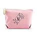 Weddingstar Large Personalized Canvas Makeup Bag - Floral Monogram Pastel Pink