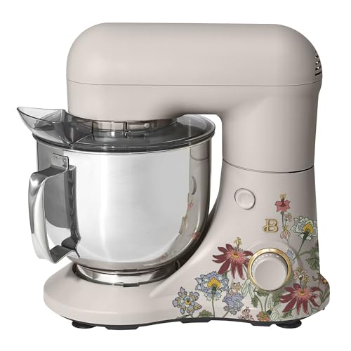5.3 Qt Stand Mixer, 300W Electric Kitchen Mixer with 12 Speeds, Tilt Head Design, Stainless Steel Bowl, Dough Hook Whisk Beater Splash Guard (Wildflower Porcini Taupe)