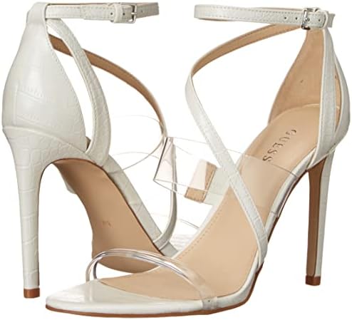 GUESS Women's Felecia Heeled Sandal, White, 11 | Image 6