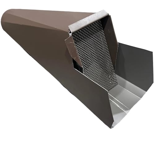 GutterAll Downspout Cleanout with Screen Durable Aluminum Guard for Clog Prevention, Fits Standard 2x3 Inch Gutters, Easy Installation 25+ Colors (Beaver Brown)