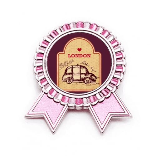 Broche rose Car UK London métal taille M : la solution pour raviver une veste unie
